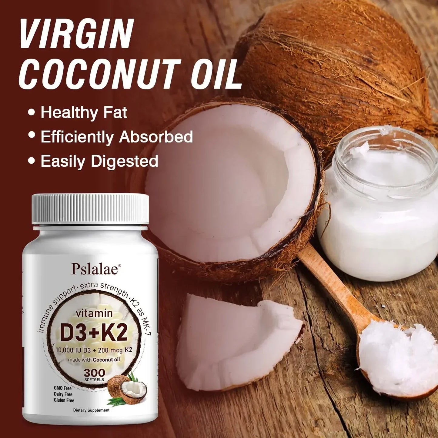 Vitamin D3 & K2 with Virgin Coconut Oil