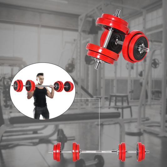 Soozier 2-In-1 Adjustable Dumbbell & Barbell Set