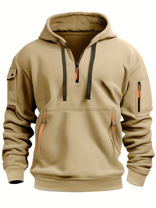 Men's Quarter Zip Hooded Sweatshirt