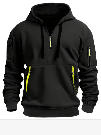 Men's Quarter Zip Hooded Sweatshirt