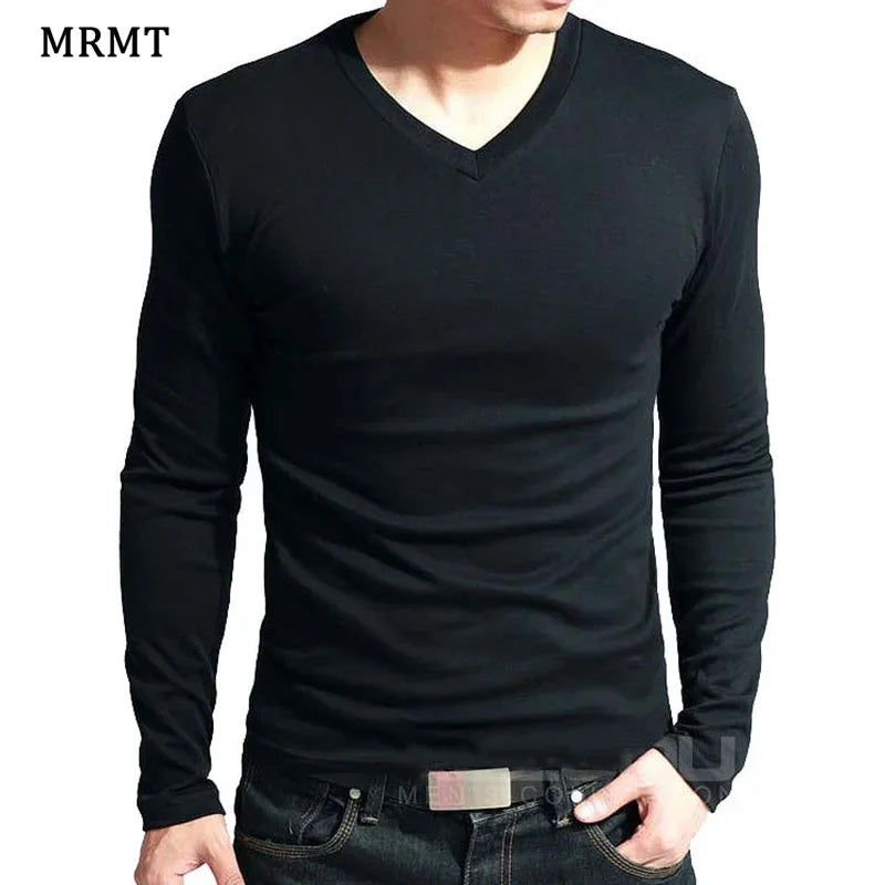 Men's V-Neck Long Sleeve T-Shirt