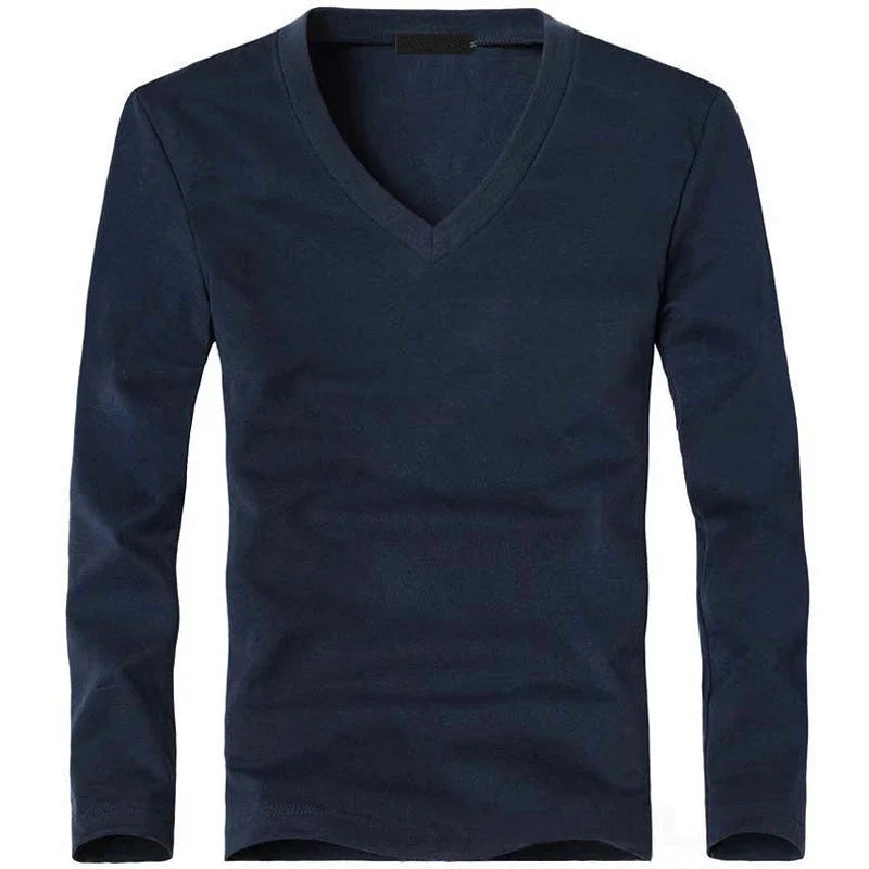 Men's V-Neck Long Sleeve T-Shirt