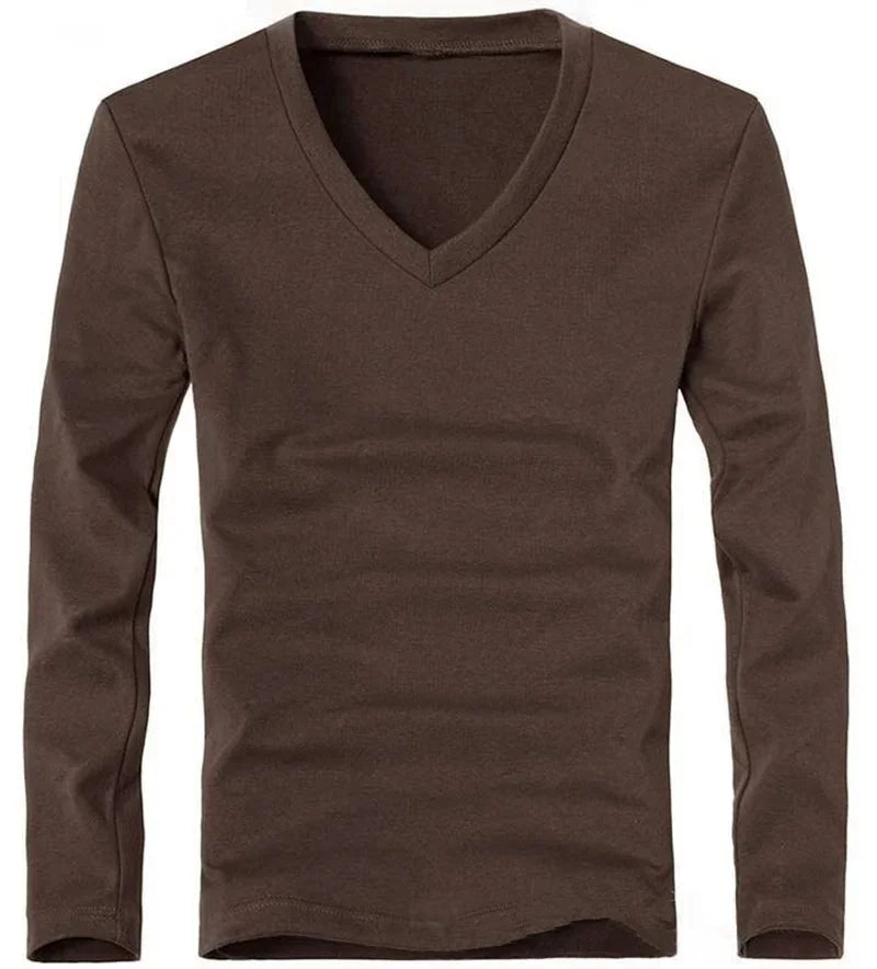 Men's V-Neck Long Sleeve T-Shirt