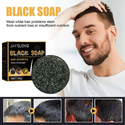 Black Soap Shampoo Bar - Grey Coverage