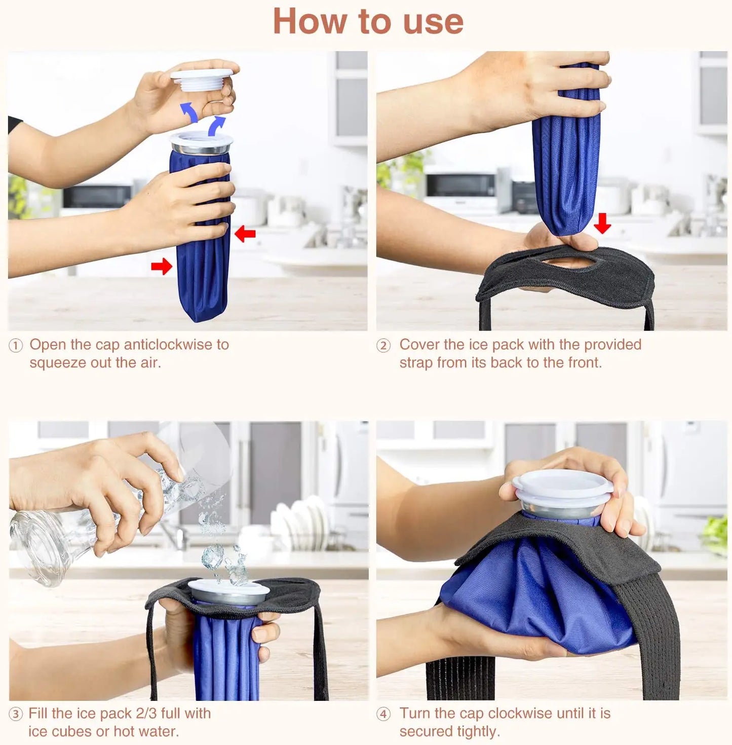 Professional Ice Bag Bandage with Reusable Ice Bag