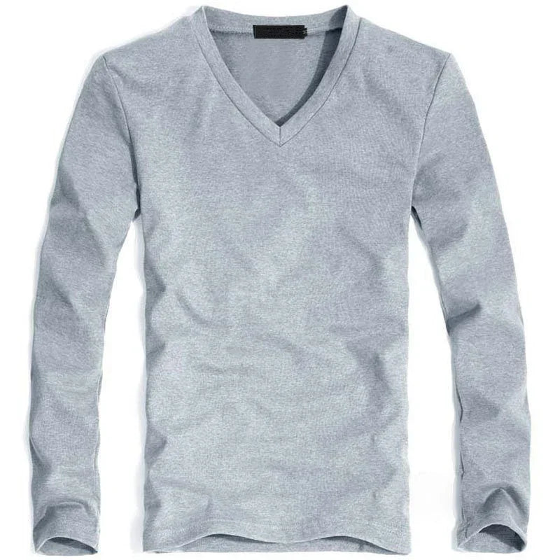 Men's V-Neck Long Sleeve T-Shirt