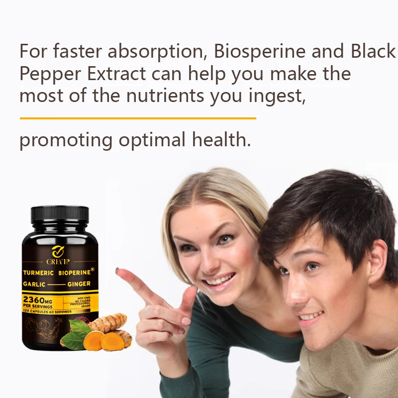 Turmeric Supplement with Ginger, Garlic and Bioperine