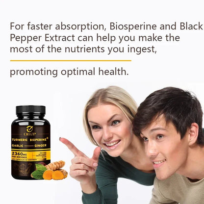 Turmeric Supplement with Ginger, Garlic and Bioperine