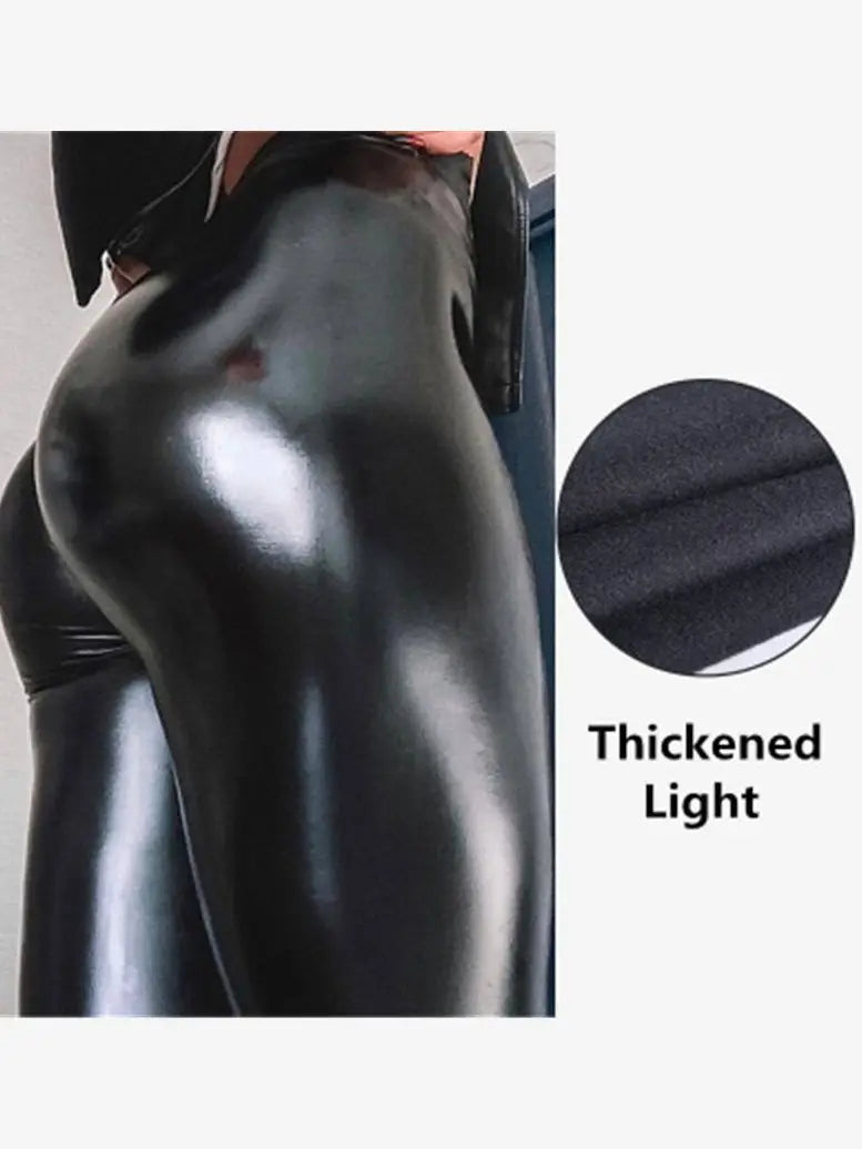 Women's Faux Black Leather Pants "Spandex"