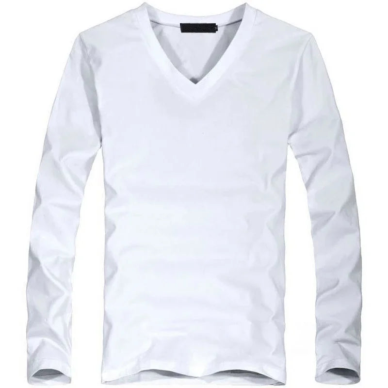 Men's V-Neck Long Sleeve T-Shirt