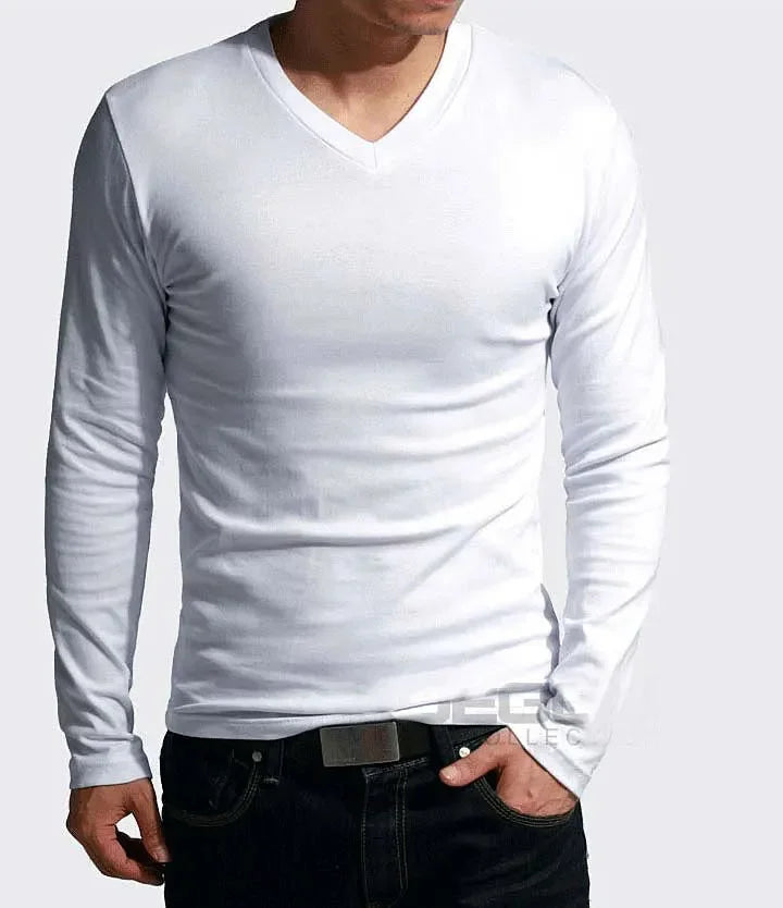 Men's V-Neck Long Sleeve T-Shirt