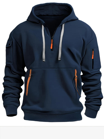 Men's Quarter Zip Hooded Sweatshirt