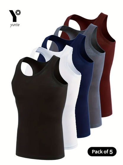 Men's Polyester Tank Tops - 5 Pcs